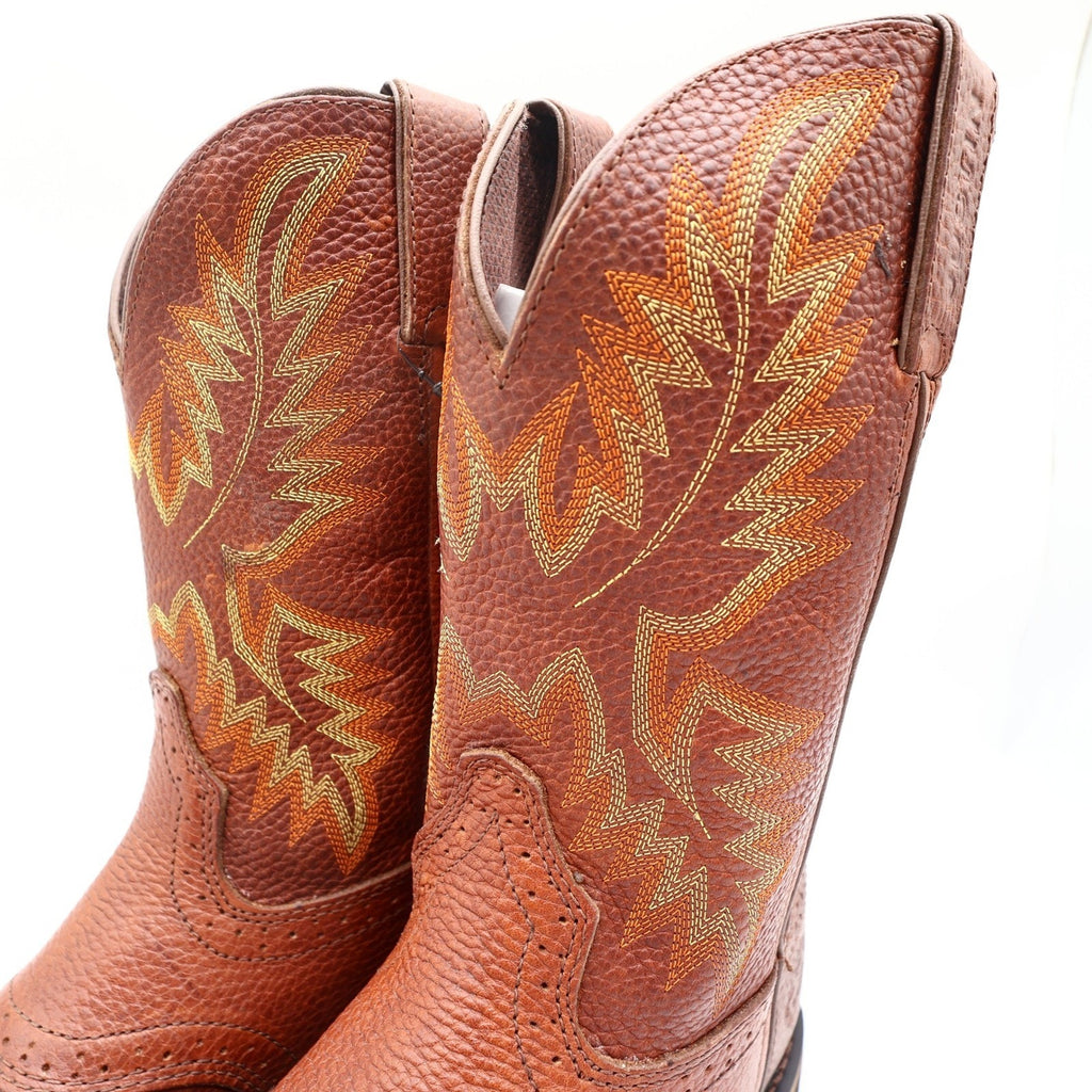 Justin Modern Stampede Work Boots Mens 8.5 D Tan Leather Western NWT Box WK4655