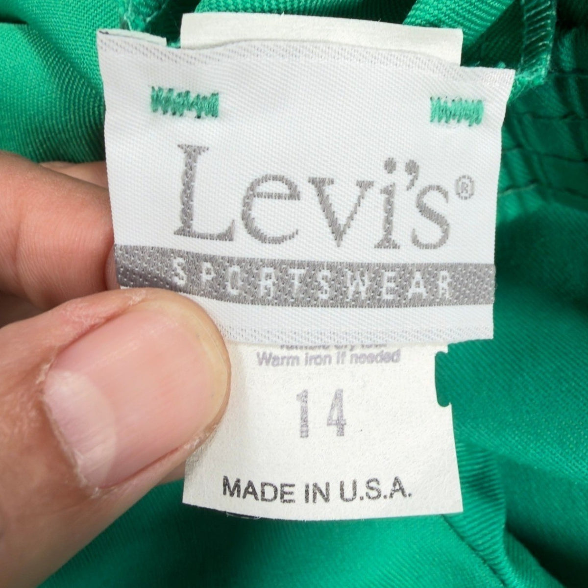 Levi's Vintage 80s Shorts Girls 14 Green Cotton Blend Deadstock NWT USA Made - take2supply