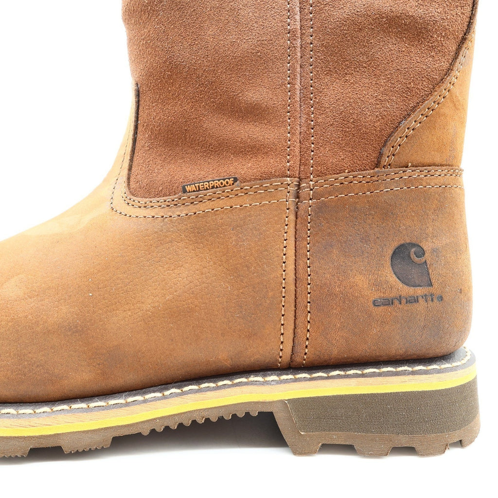 Carhartt Waterproof 10-Inch Pull-On Work Boot Mens 12 Brown Leather New CMP1053 - take2supply
