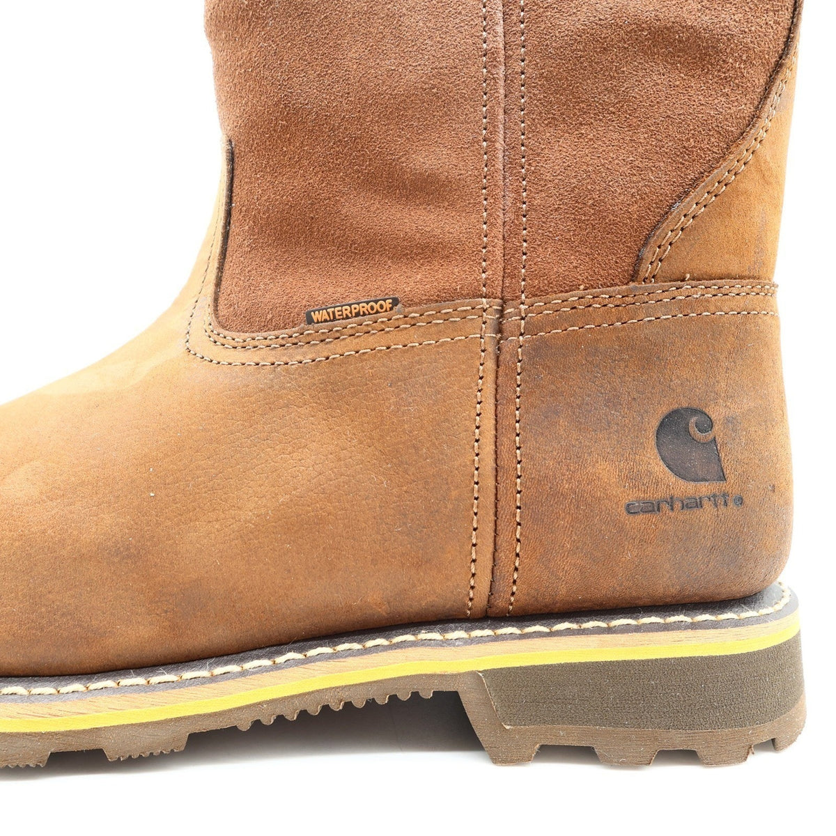 Carhartt Waterproof 10-Inch Pull-On Work Boot Mens 12 Brown Leather New CMP1053 - take2supply