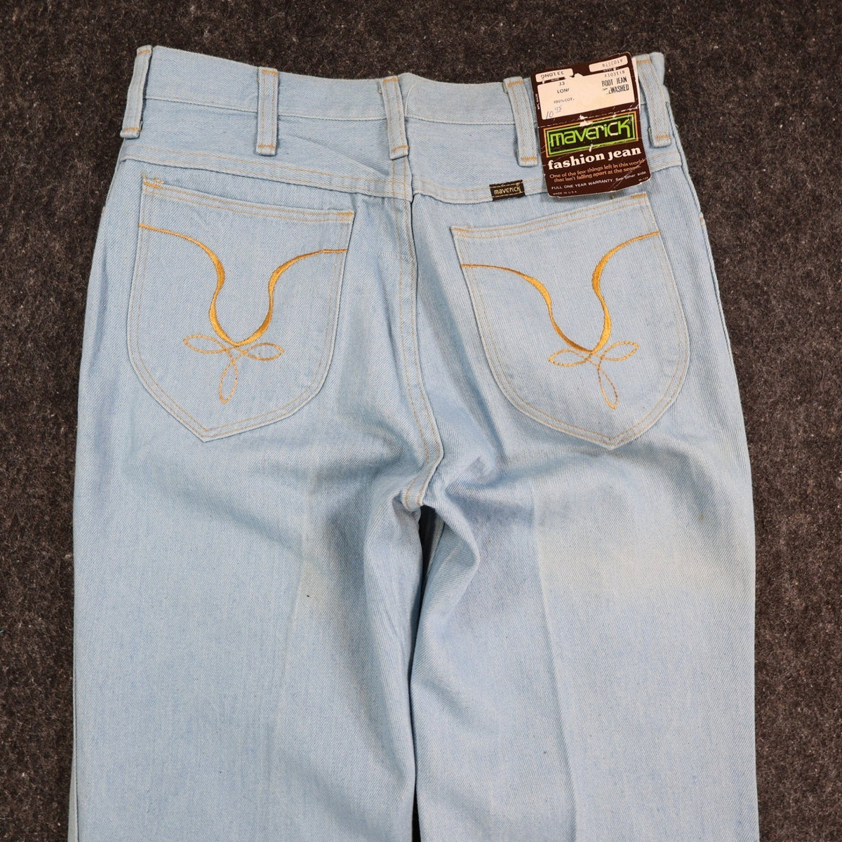 Maverick Vintage 70s Bootcut Jeans Mens 33 Long Light Blue USA Made NOS NWT - take2supply