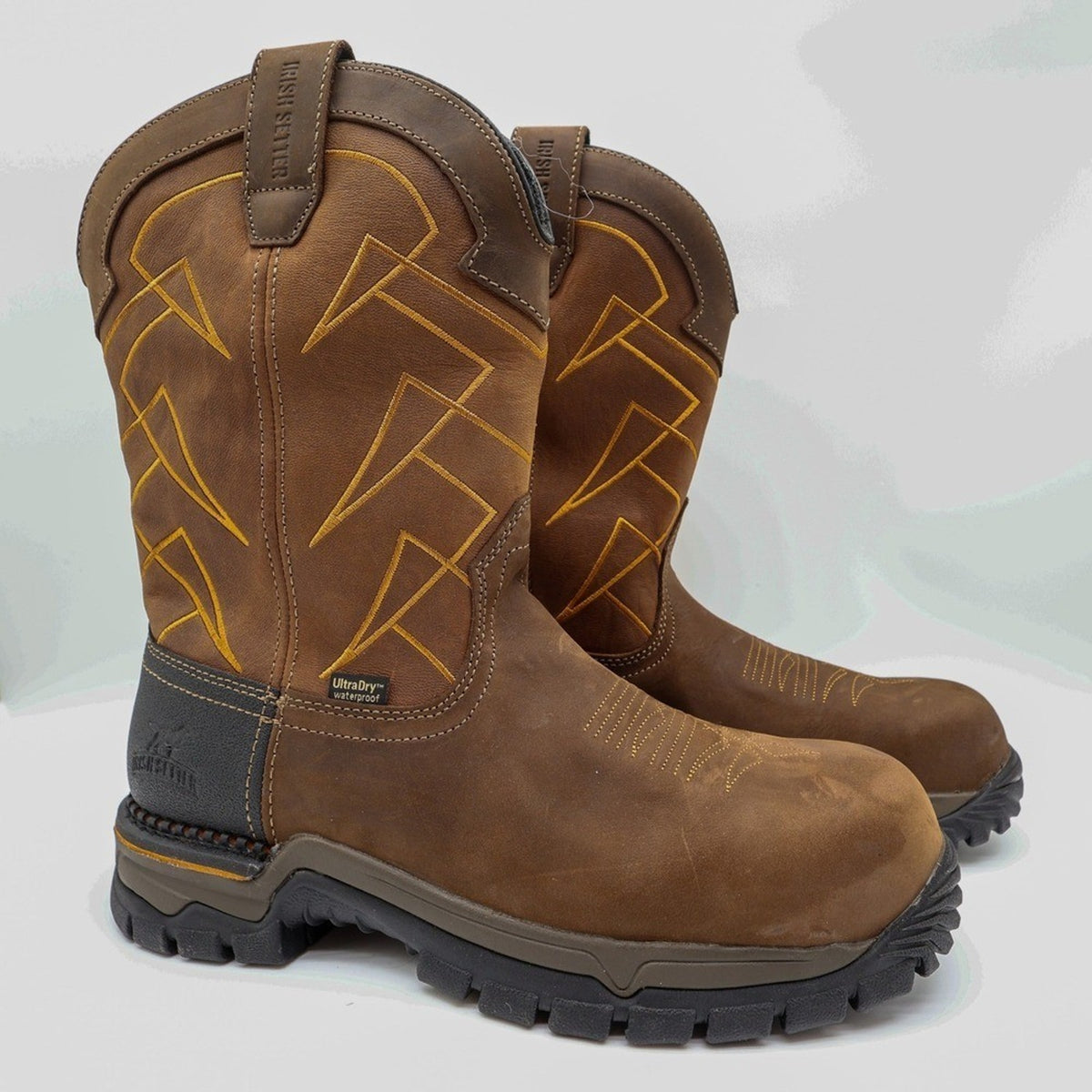 Irish Setter Mens 10.5 Two Harbors 83964 Brown Leather Waterproof Work Boots