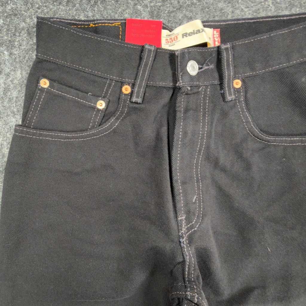 Levi's 550 Y2K Student Relaxed Fit Jeans Boys 27x30 Black Denim NWT Vintage 2004