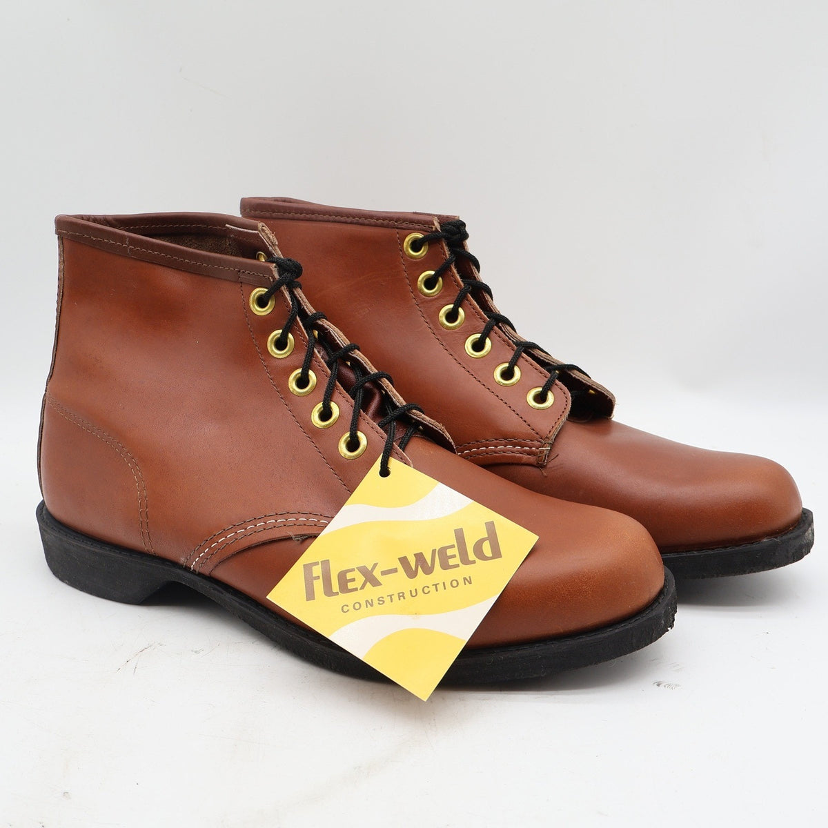 Cedar Crest Work Boots Mens 11 Vintage Deadstock Brown Leather Flex-Weld USA