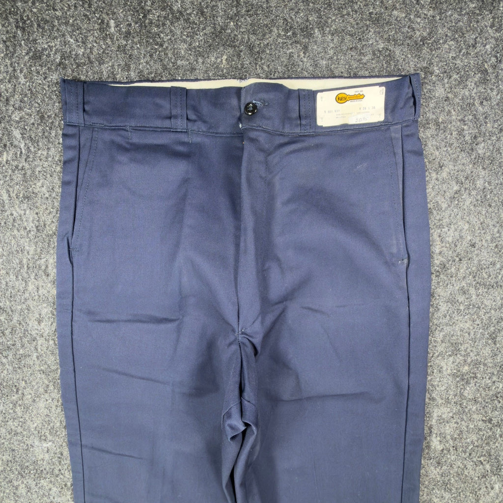 Key Imperial Vintage 70s Pants Mens 34x36 Navy Blue Deadstock 661.41N NEW