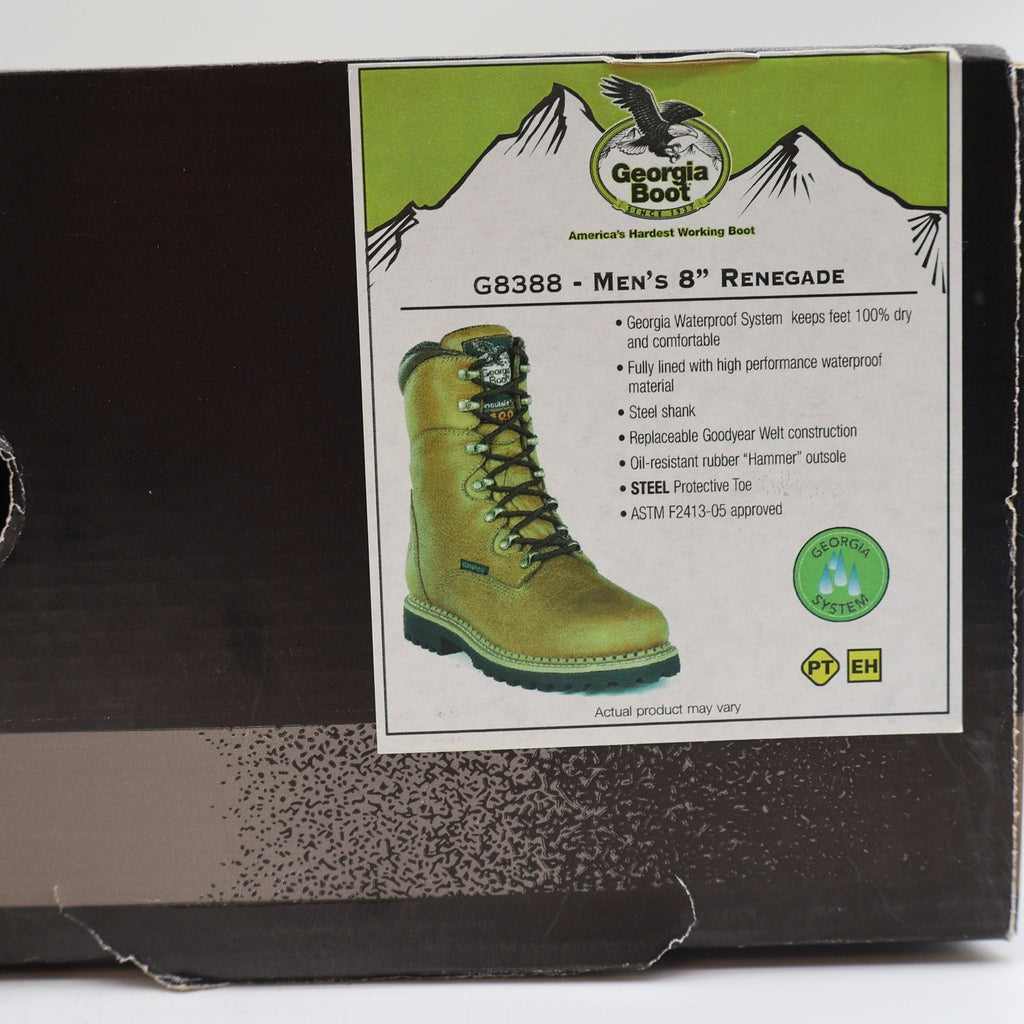 Georgia Boot Renegade Work Boots Mens 10.5 M G8388 Brown Leather Steel Toe WP