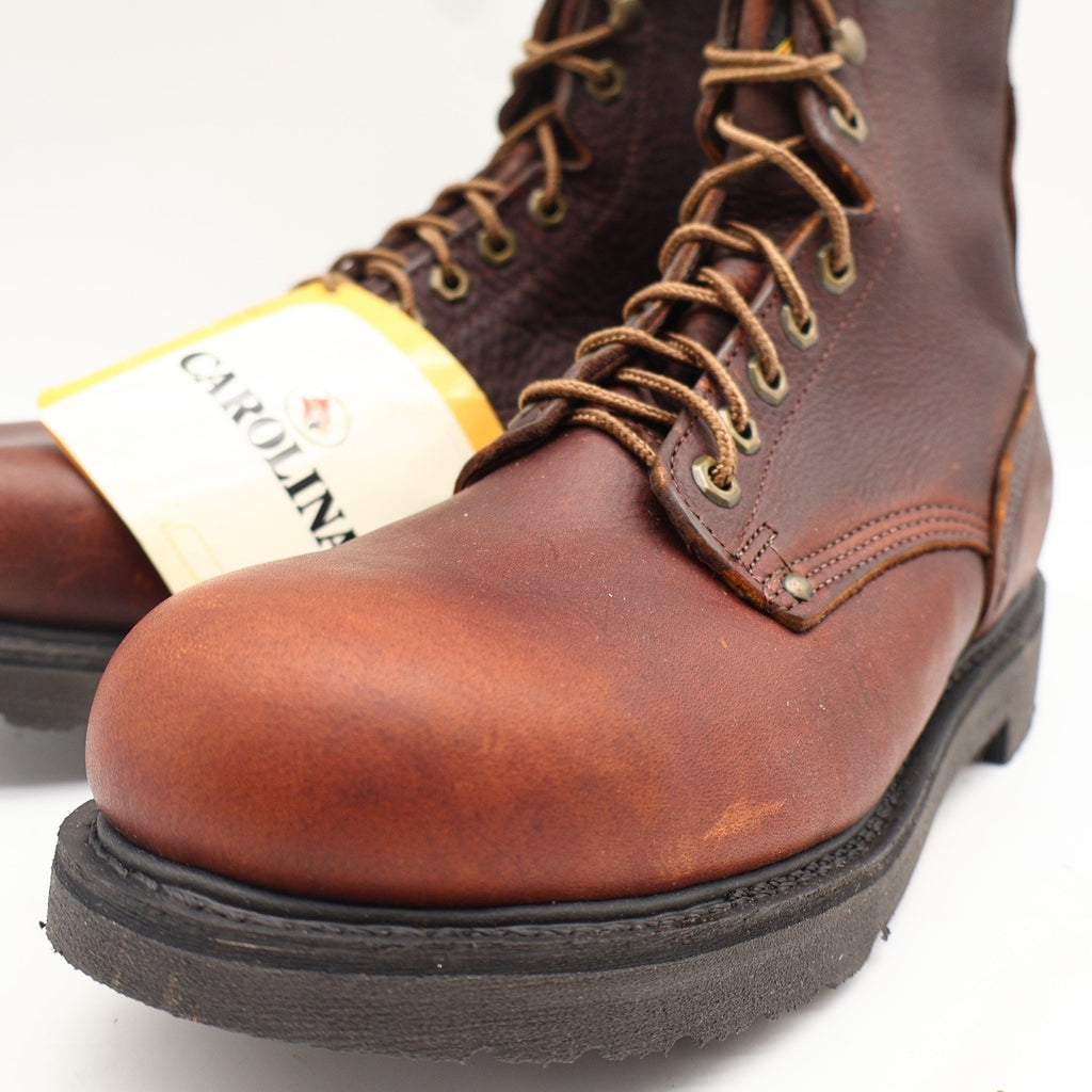 Carolina 8006 Work Boots Mens 9.5 D Brown Briar Pitstop Leather Steel Toe USA