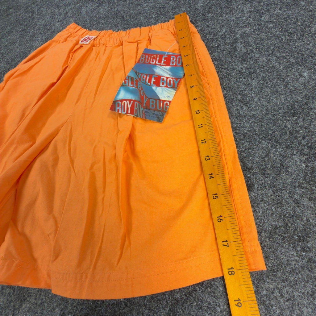 Bugle Boy Vintage 90s Shorts Boys 7 Neon Orange Cotton Elastic Waist NOS - take2supply