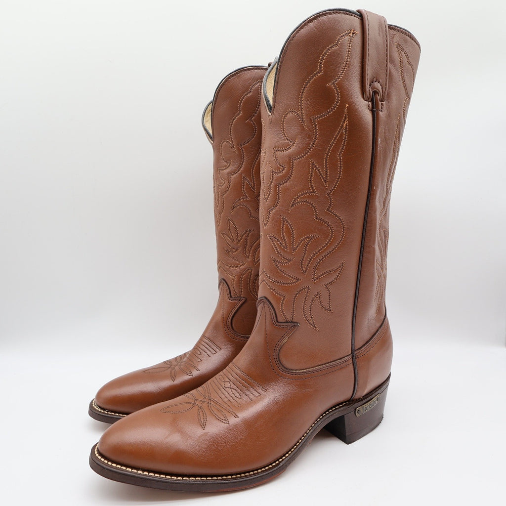 Laredo Vintage Cowboy Boots Mens 9 D Brown Leather NWT Deadstock Made in USA