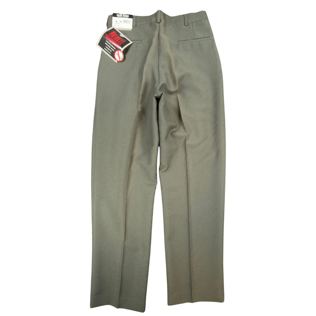 Glen Oaks Vintage 90s Dress Pants Mens 32x32 Olive Pleated Wool Blend NWT