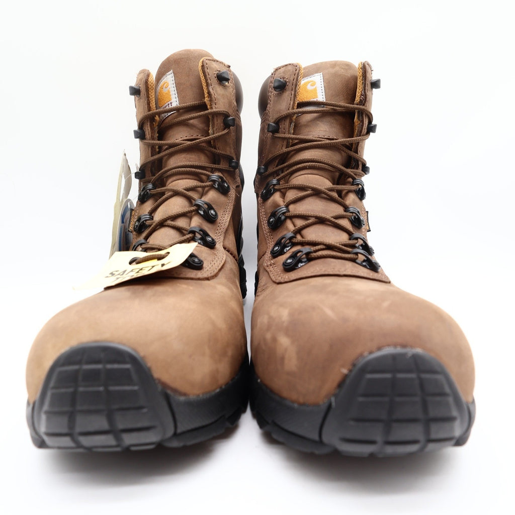 Carhartt Work Boots Mens 8.5 M Brown Leather Waterproof 6" Hiker Safety Toe NIB