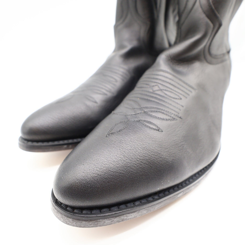 Diamond J Western Cowboy Boots Mens 11 Black Deertan Leather Excellent