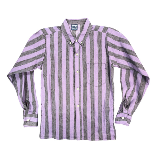 Sands Point Vintage 80s Shirt Boys 16 Purple Grey Striped USA