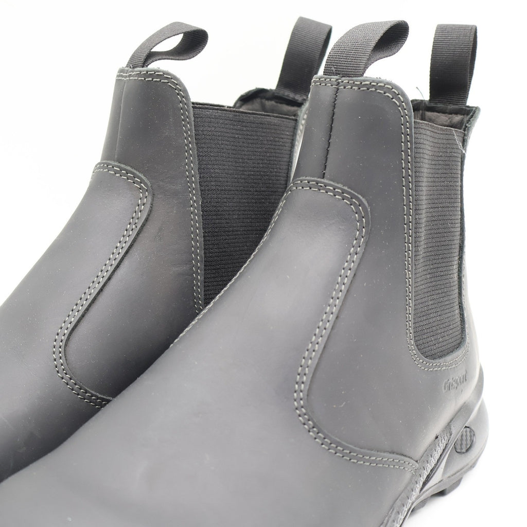 Grisport Cardigan Chelsea Boots Mens 10.5 Black Leather Pull On Italy 7003D8