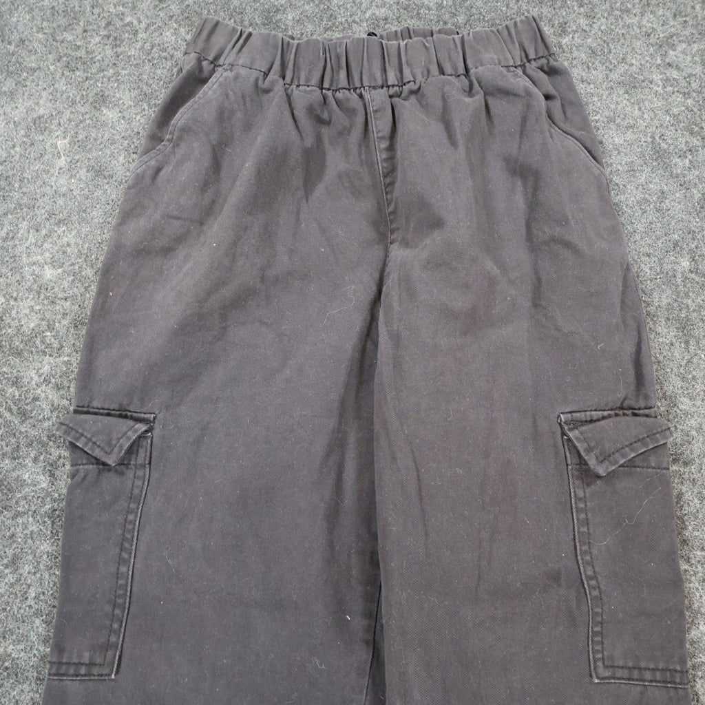 H&M Divided Cargo Joggers Womens Size 2 Black Cotton Utility Streetwear Pants