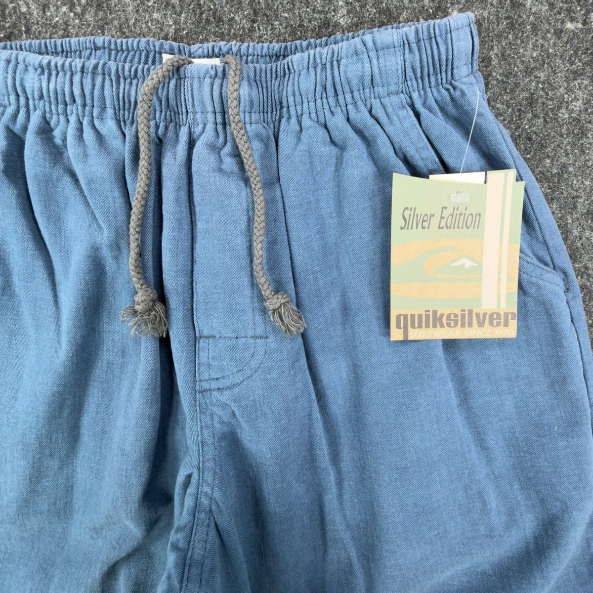 Quiksilver Vintage 90s Shorts Boys XL Blue Cotton Silver Edition NWT - take2supply