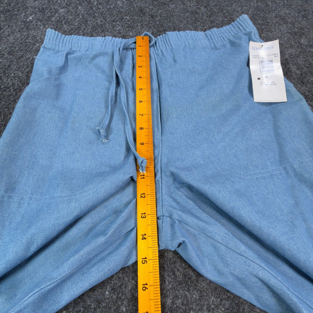 Donnkenny Vintage 90s Shorts Womens 8 Blue Elastic Waist Drawstring NWT