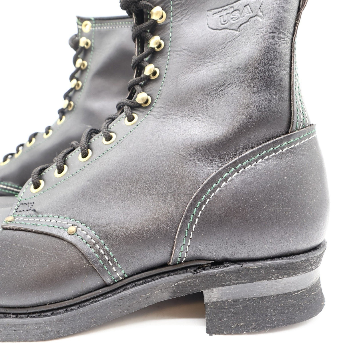 Walker Vintage 80s Work Boots Mens 10 EE Black Leather NIB NWT USA Made 1255