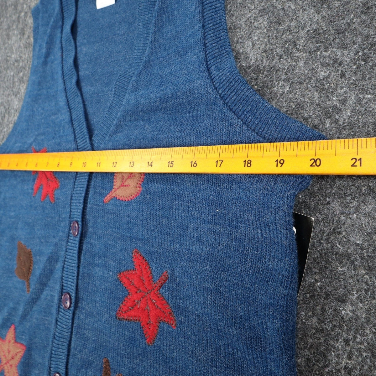 Southern Lady Sweater Vest Womens Small Vintage 90s Blue Leaf Knit Button Front
