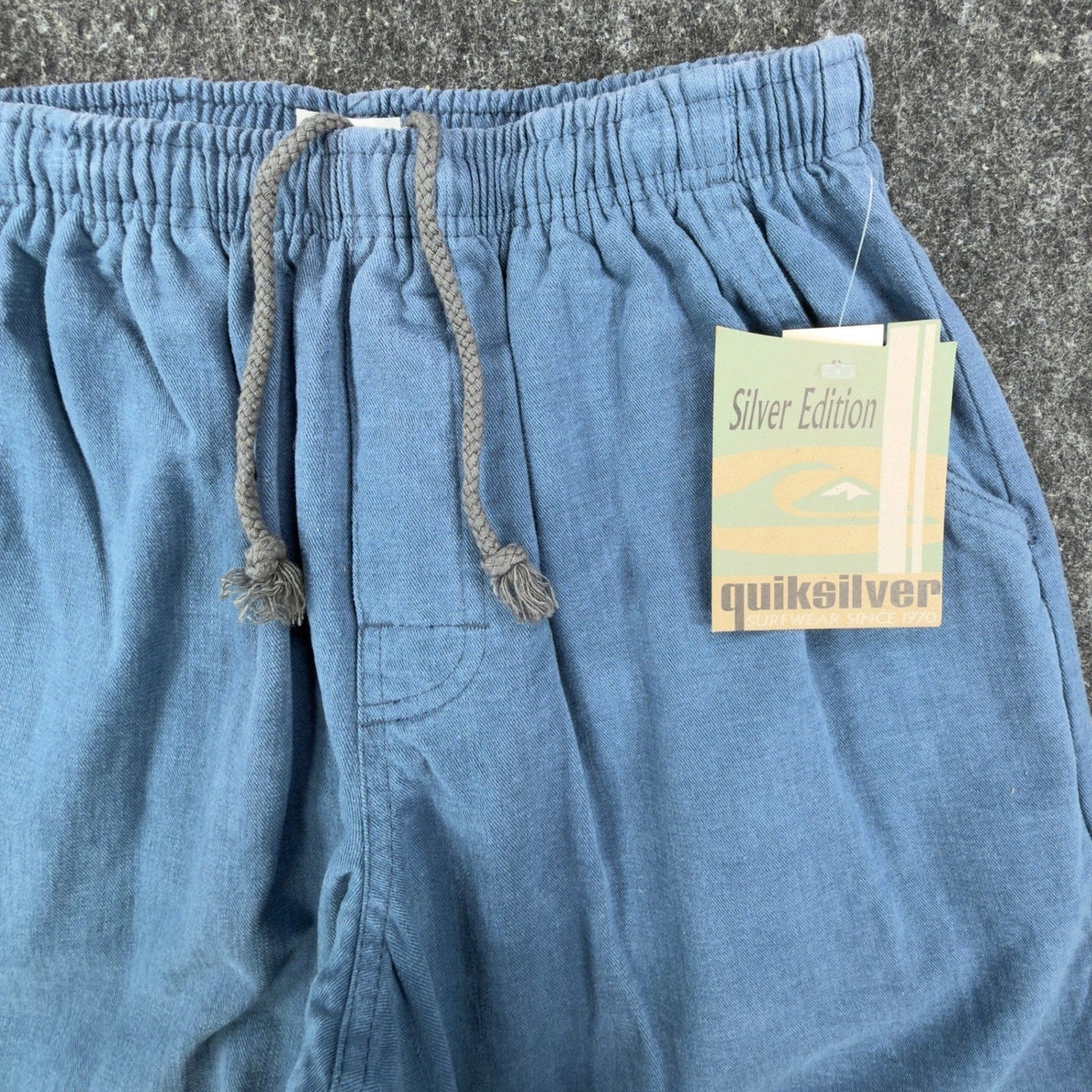 Quiksilver Vintage 90s Silver Edition Shorts Boys XL Blue Cotton NWT - take2supply