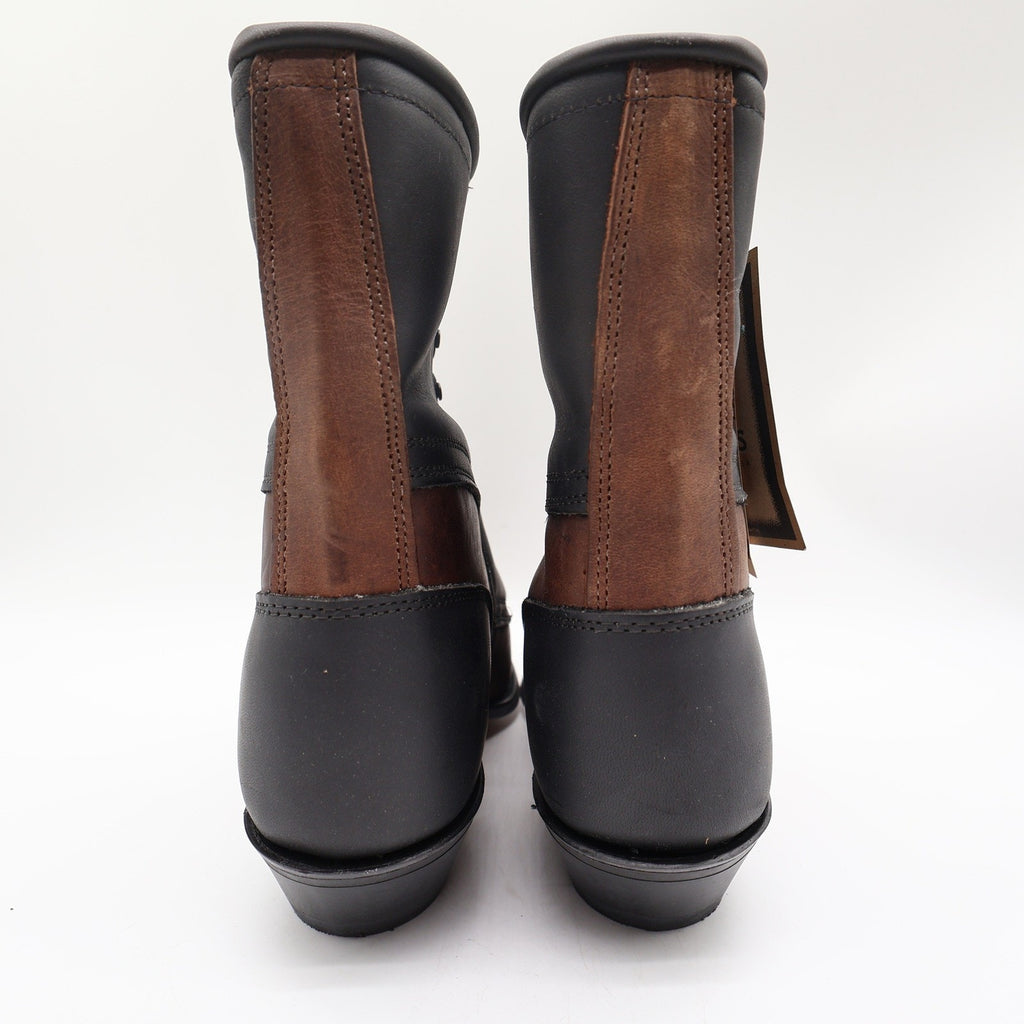 Vintage 90s Wrangler Kiltie Packer Boots Women's 10 Brown Crazyhorse Leather USA NWT