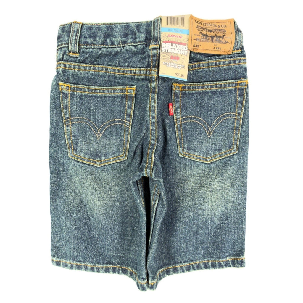 Levi's Y2K 549 Relaxed Straight Shorts Boys 4 Blue Ramie Cotton NWT