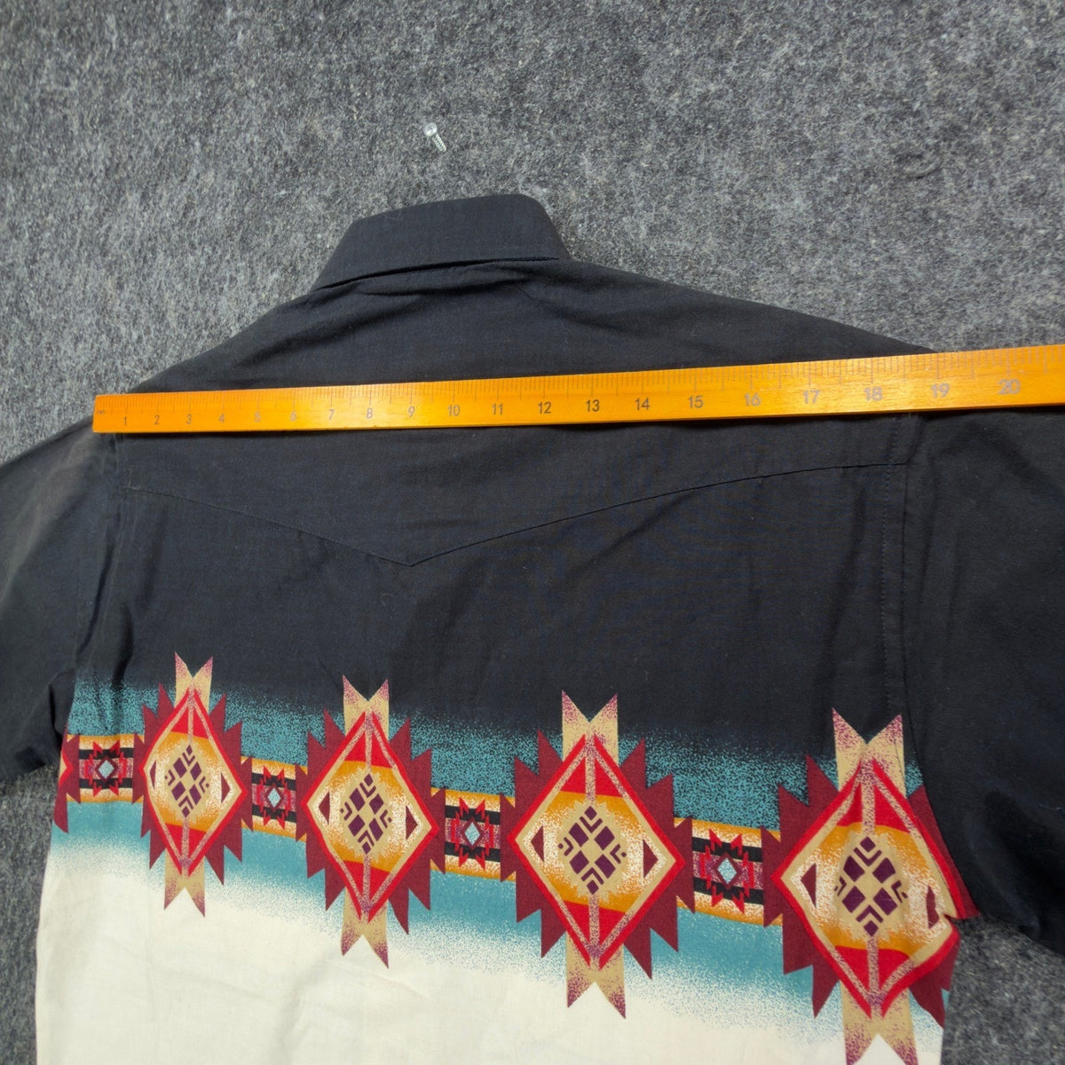 Wrangler Y2K Checotah Western Shirt Mens Small Black Aztec Tribal Cotton NWT