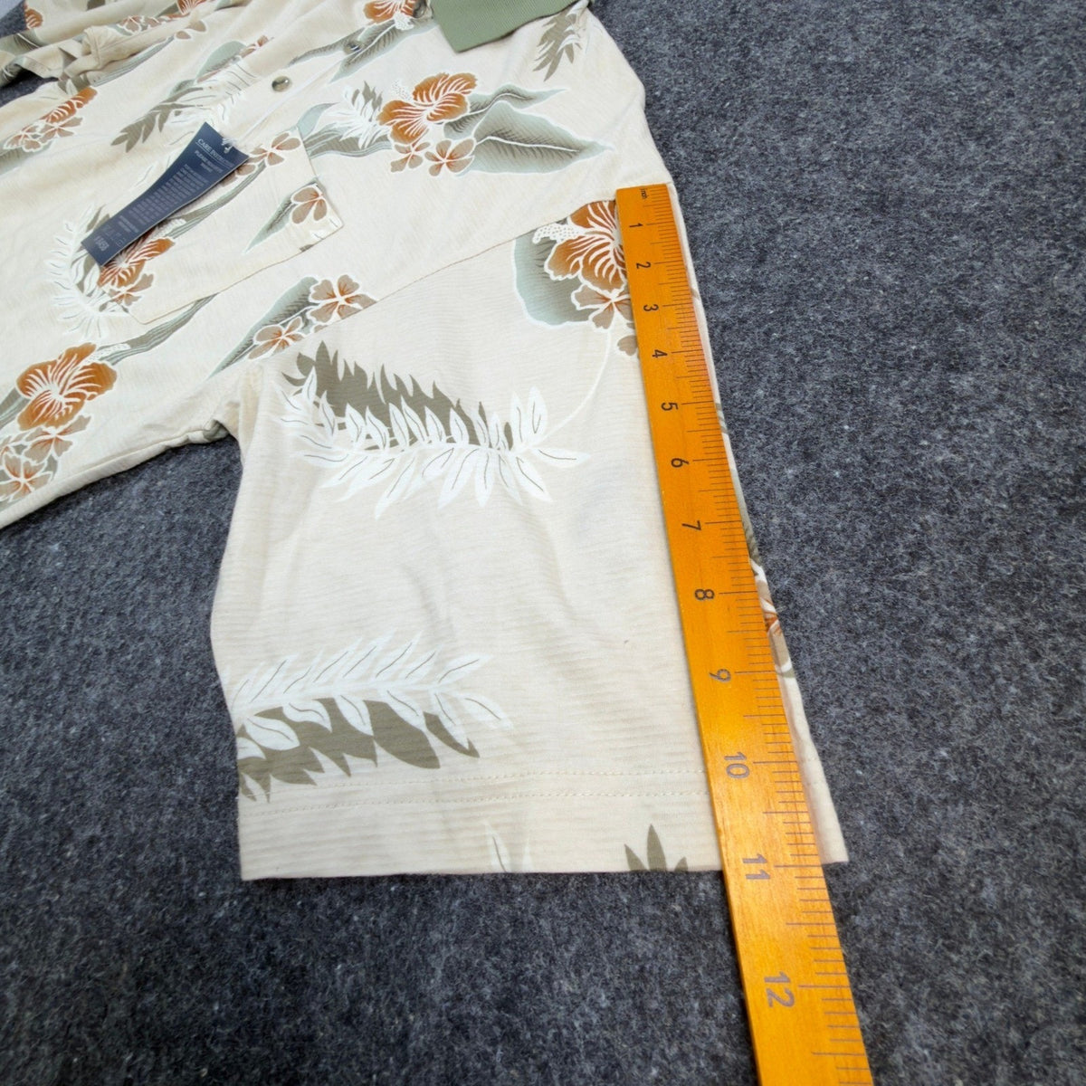 Winner Mate Polo Shirt Mens M Y2K Beige Cotton Rayon Tropical Floral Hibiscus