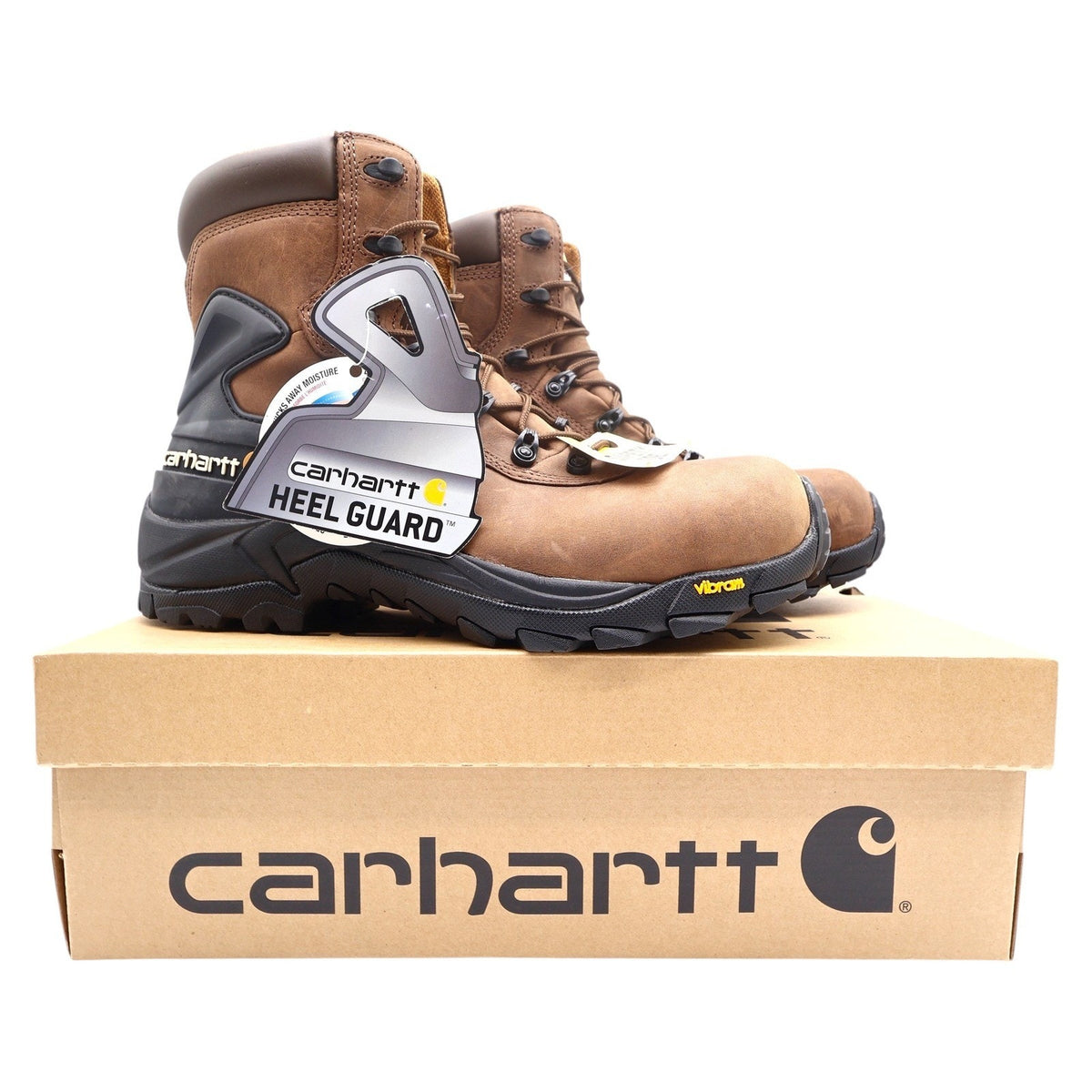 Carhartt Work Boots Mens 8.5 M Brown Leather Waterproof 6" Hiker Safety Toe NIB