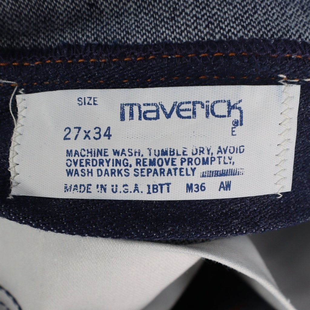 Maverick Jeans Boys 27x34 Vintage 70s Dark Wash Denim Straight Leg Made in USA - take2supply