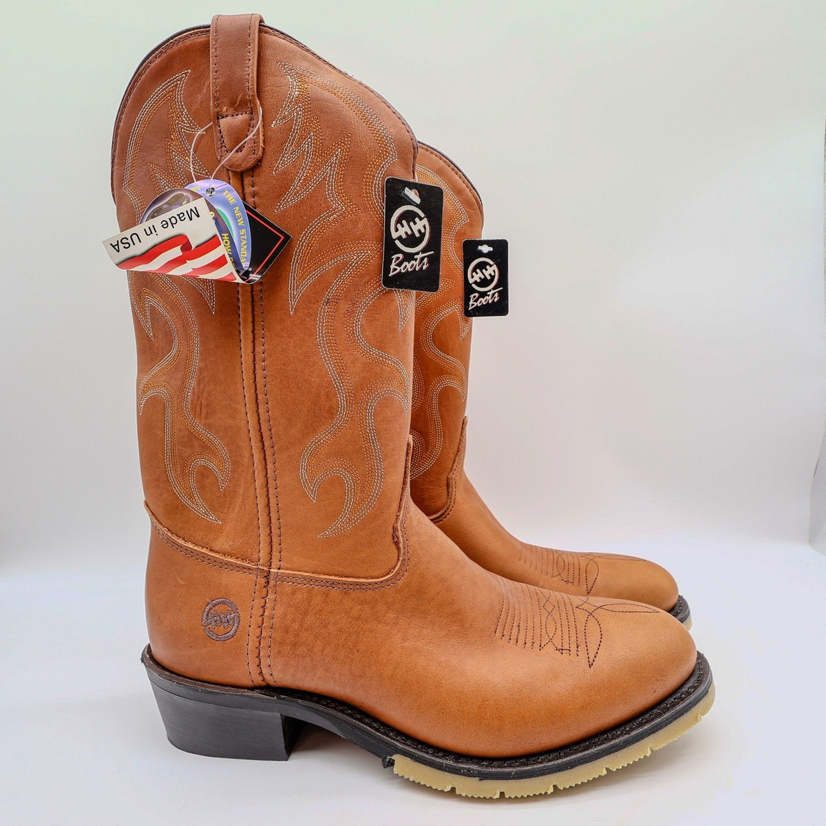 Double-H 12" AG7 Ice Work Western Boots Mens 11 D Ochre Leather NWT Made in USA