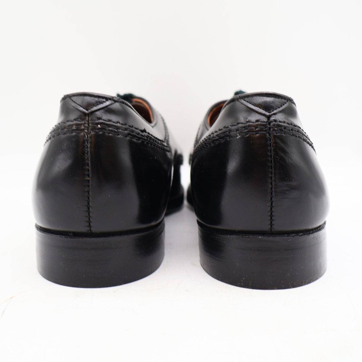 Vintage Sandy McGee 475 Black Leather Moc Toe Derby Shoes Men's 7.5D USA Deadstock