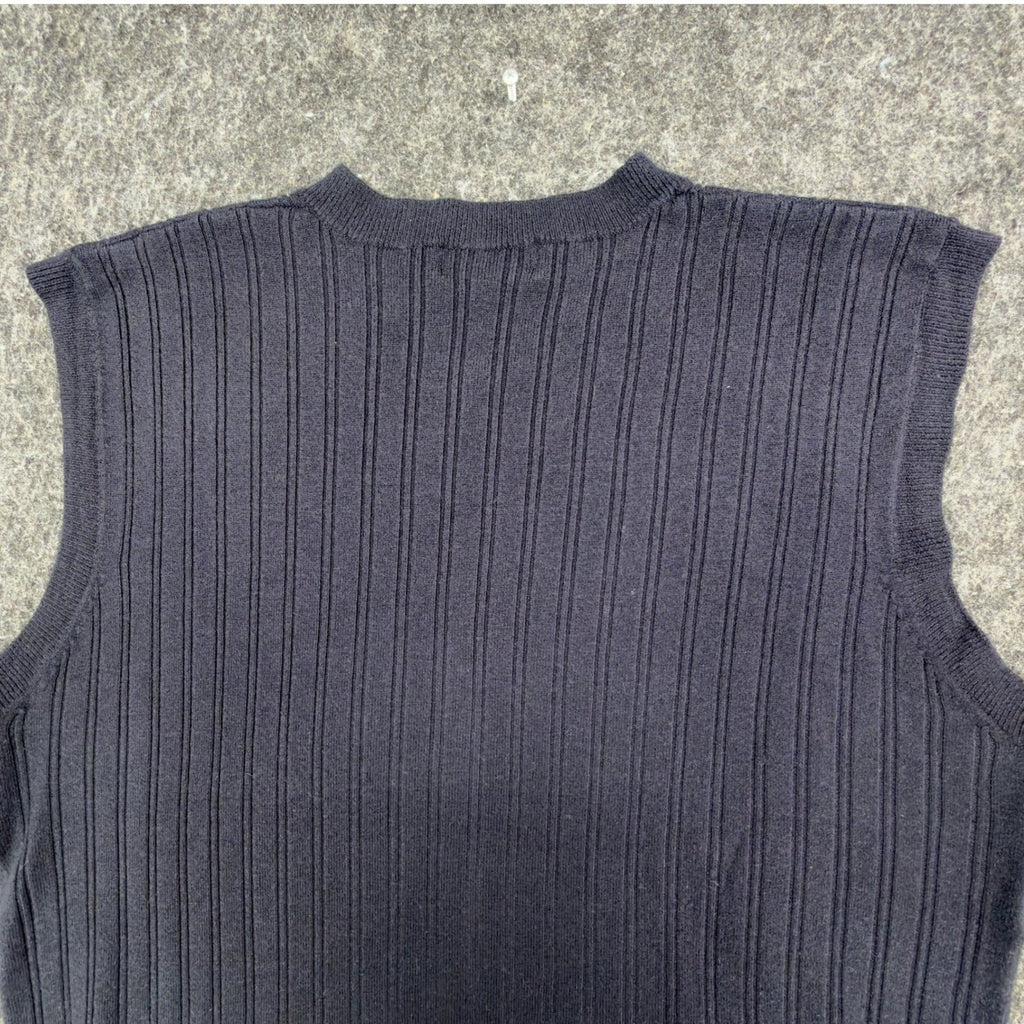 Port City Khaki's V-Neck Sweater Vest Mens XL Navy Blue Acrylic NWT Deadstock - take2supply
