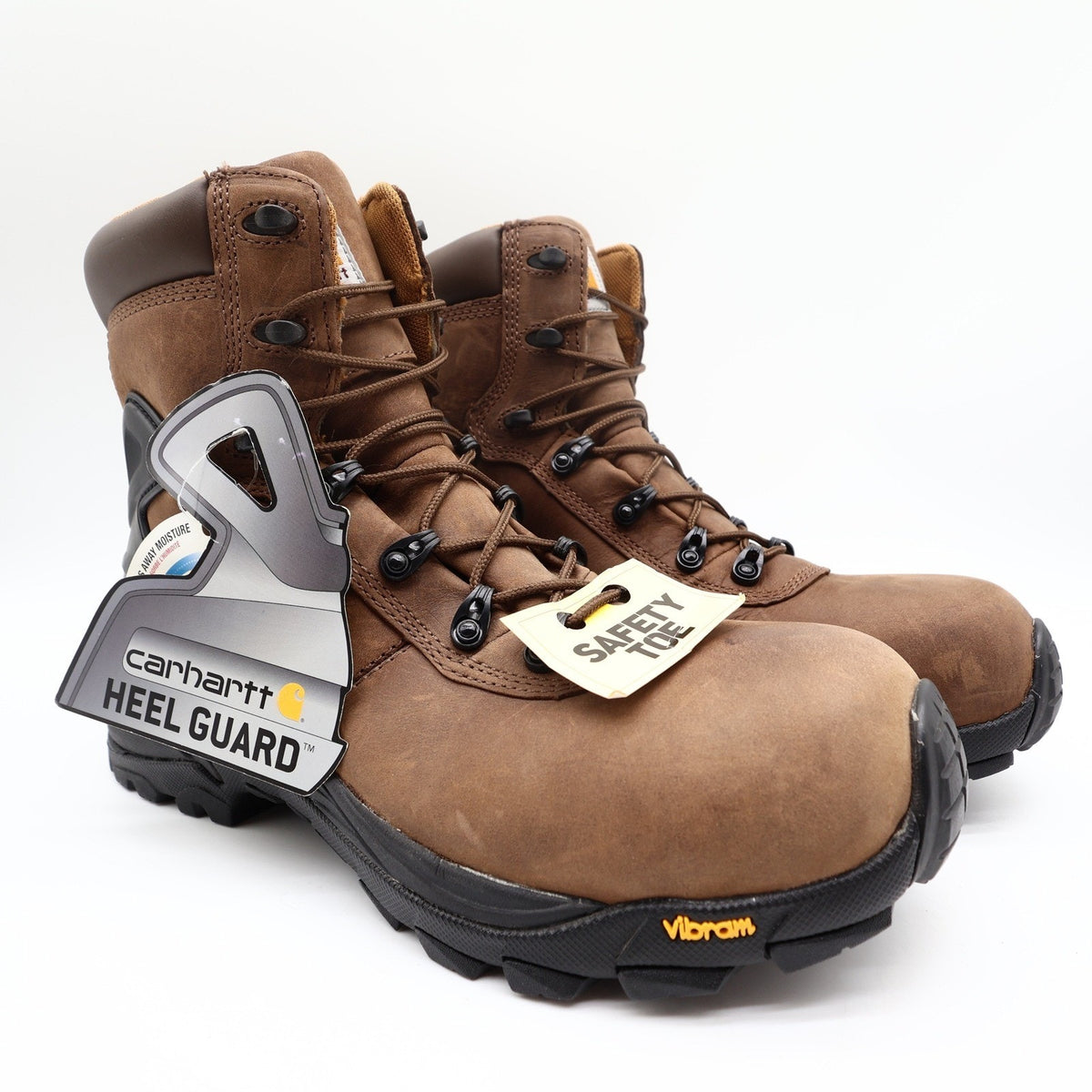 Carhartt Work Boots Mens 8.5 M Brown Leather Waterproof 6" Hiker Safety Toe NIB