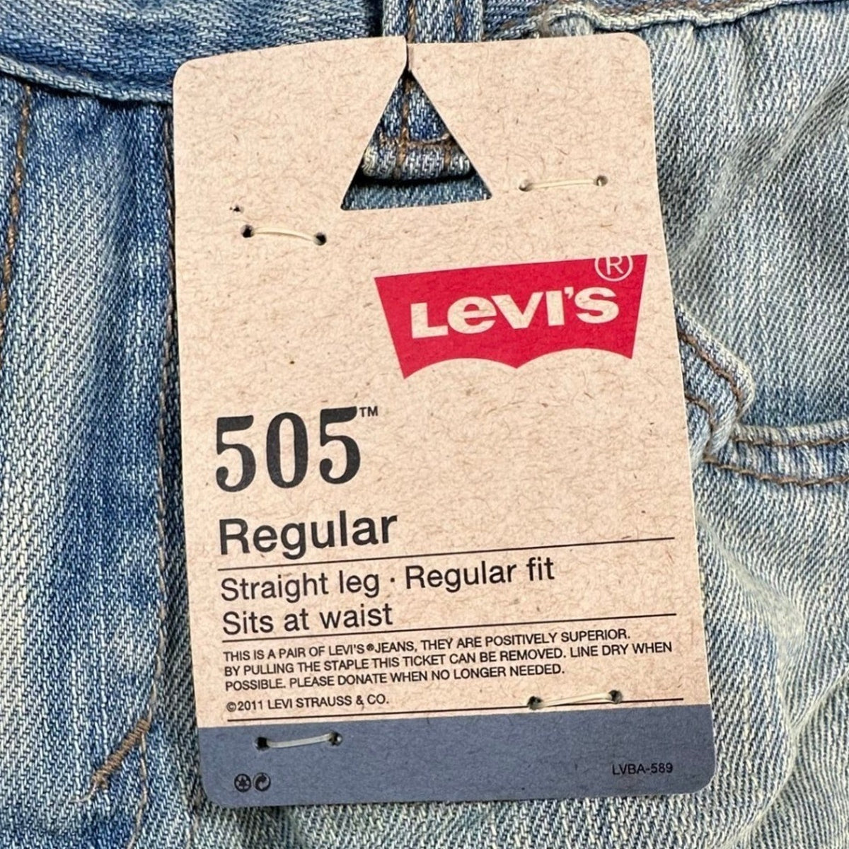 Levi's 505 Jeans Boys Size 8 Regular Blue Cotton Straight Leg New Old Stock