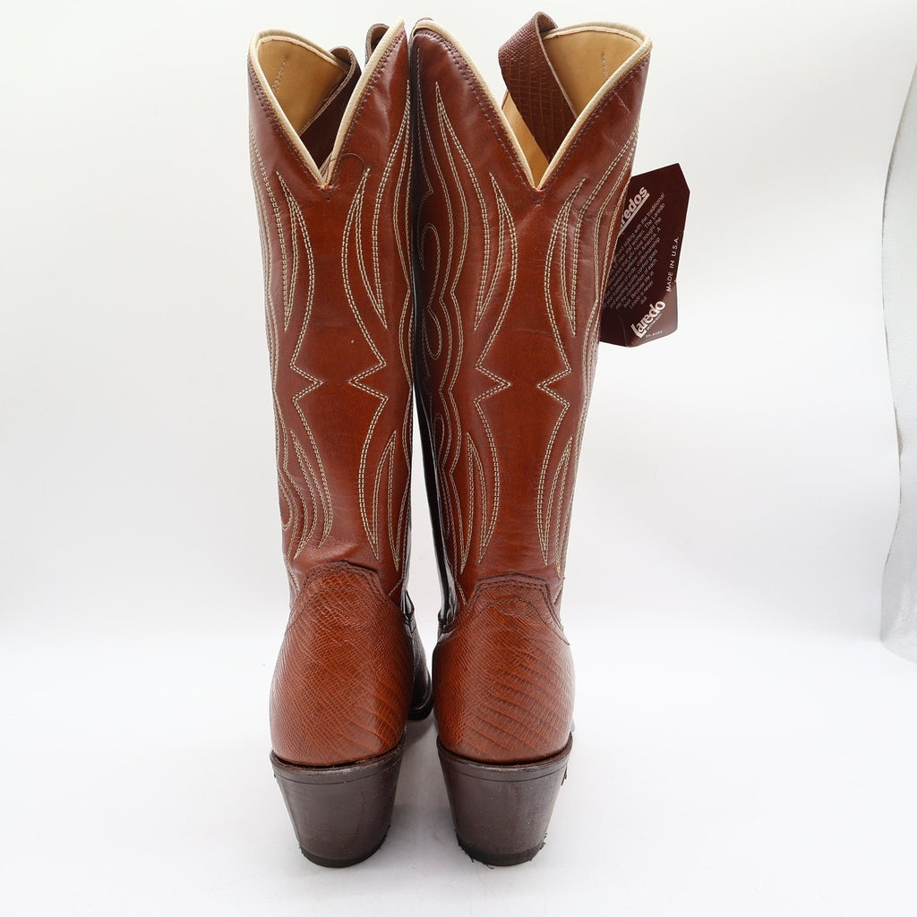Laredo Vintage 900 Western Boots Women 10 B Brown Lizard Print NWT Deadstock - take2supply