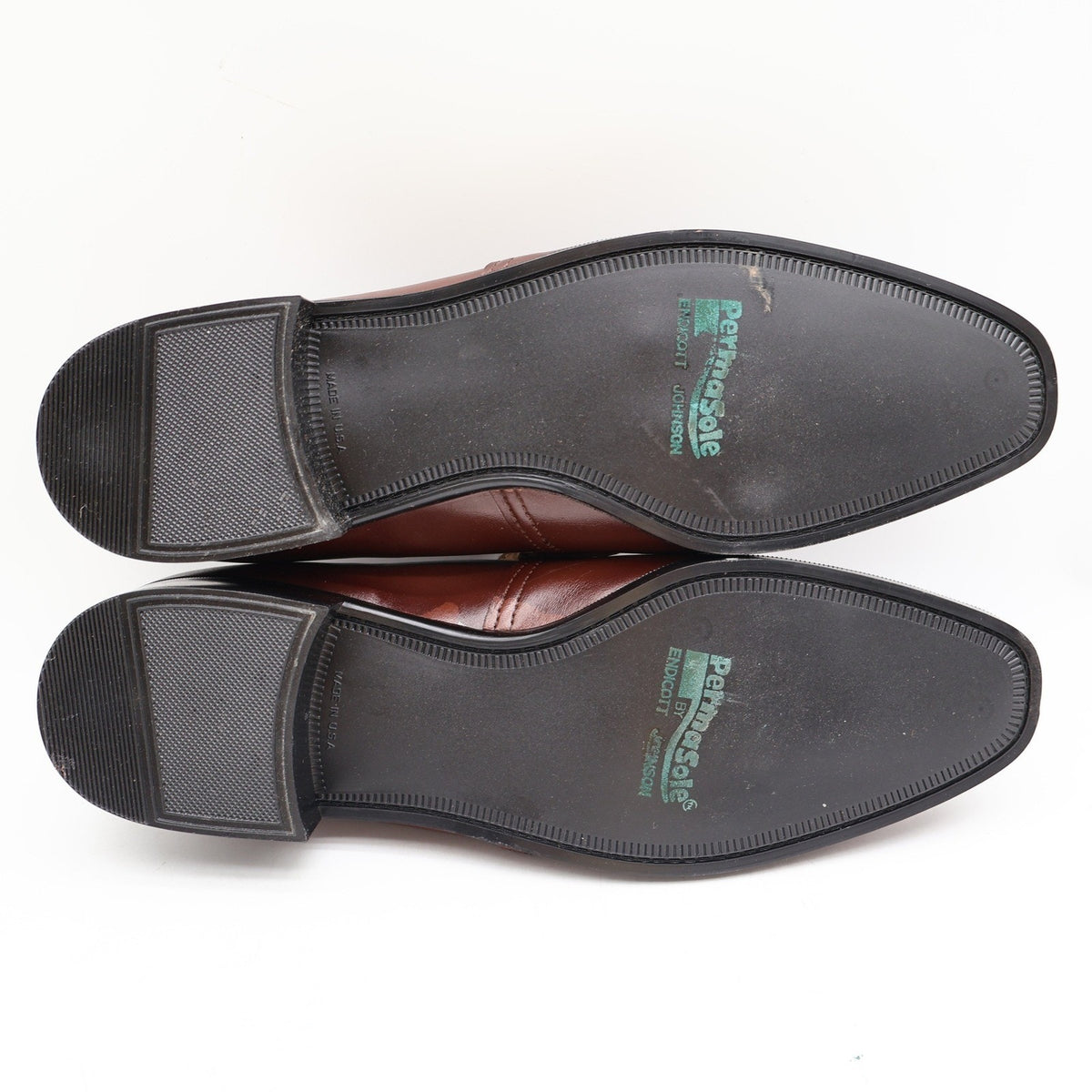 Vintage 70s Barclay Endicott Johnson 95182 Brown Leather Slip-On Loafers Men's 12D USA