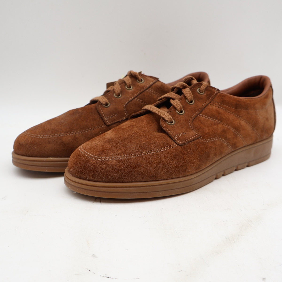 Vintage 90s Hush Puppies Cosmo Chestnut Suede Oxfords Men's 8M USA Deadstock