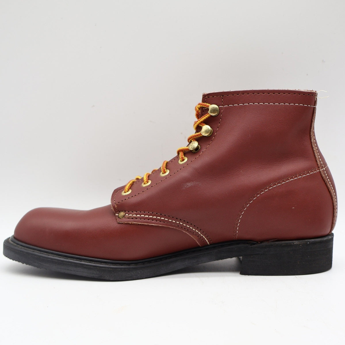 Carolina Work Boots Mens 9.5 D Vintage Made in USA Redwood Leather Stock 348 NEW