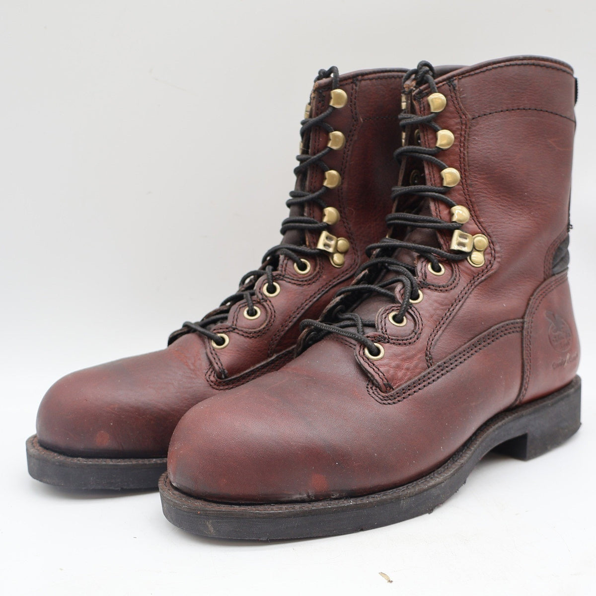 Georgia Boot Carbo-Tec G8945 Mens 8 M Steel Safety Toe Work Boots Brown Leather