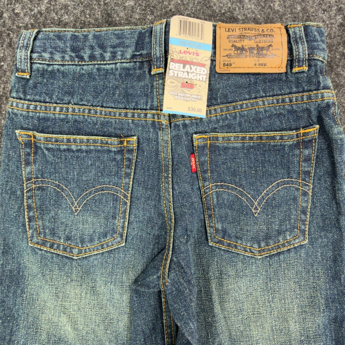 Levis Y2K 549 Relaxed Straight Shorts Boys 6 Blue Ramie Cotton NWT