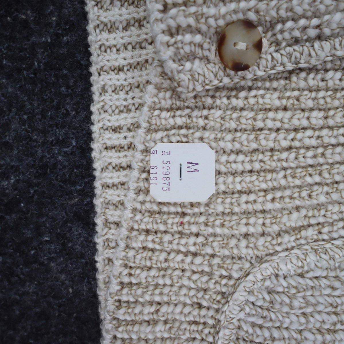 Lucia Sweater Vest Womens Medium Vintage 90s Beige Cotton Knit Button Front USA