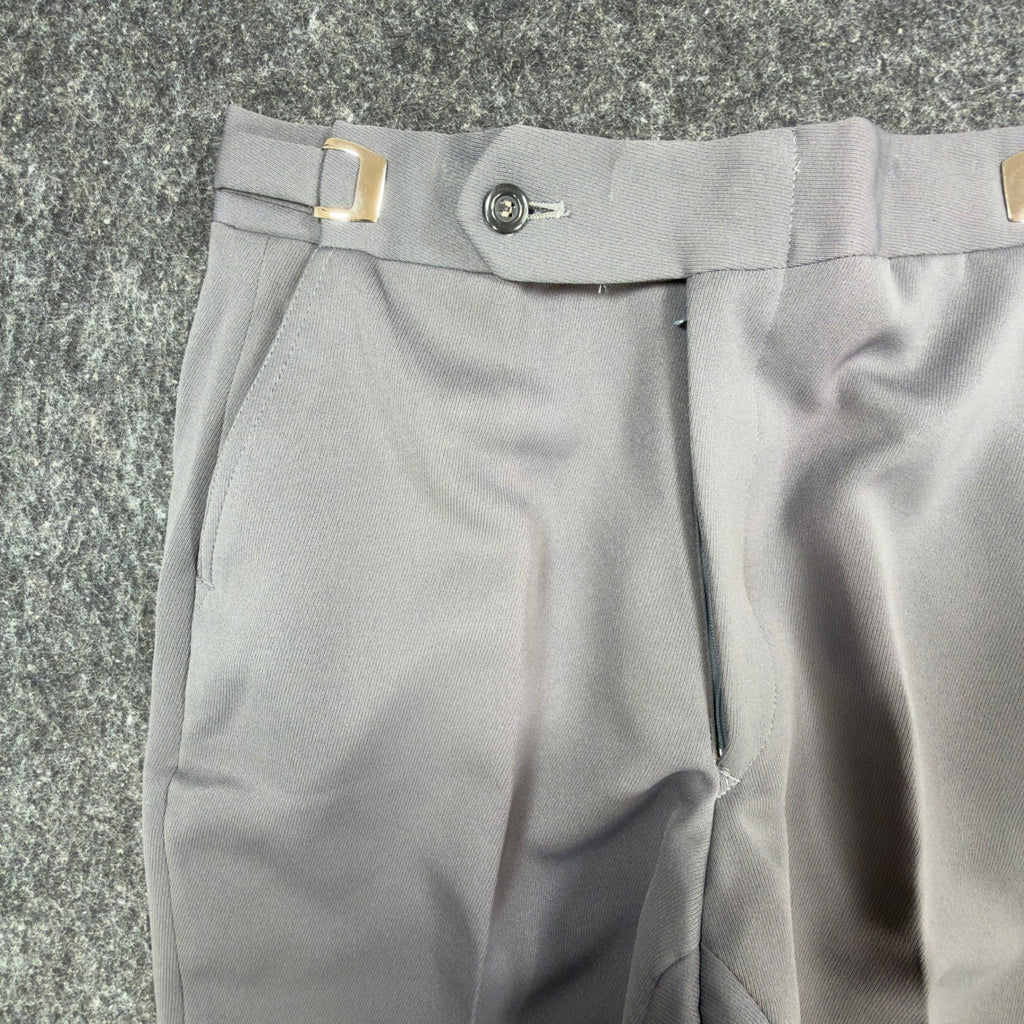 Nulook Fashions Trousers Mens 32 Vintage 70s Gray Polyester Flare Leg Deadstock