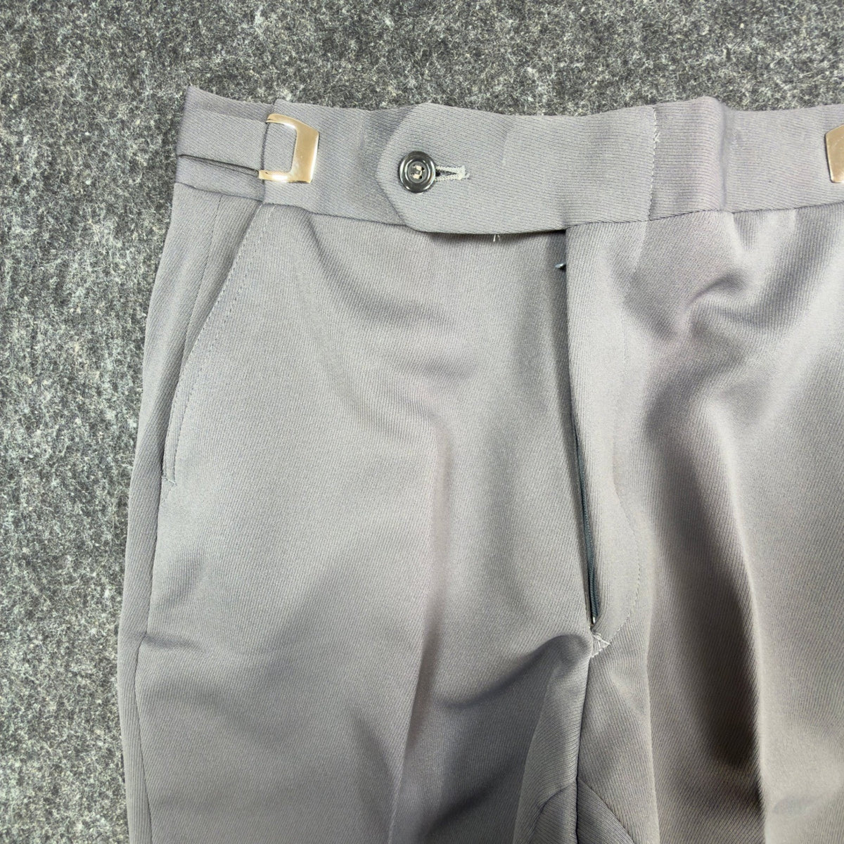 Nulook Fashions Trousers Mens 32 Vintage 70s Gray Polyester Flare Leg Deadstock