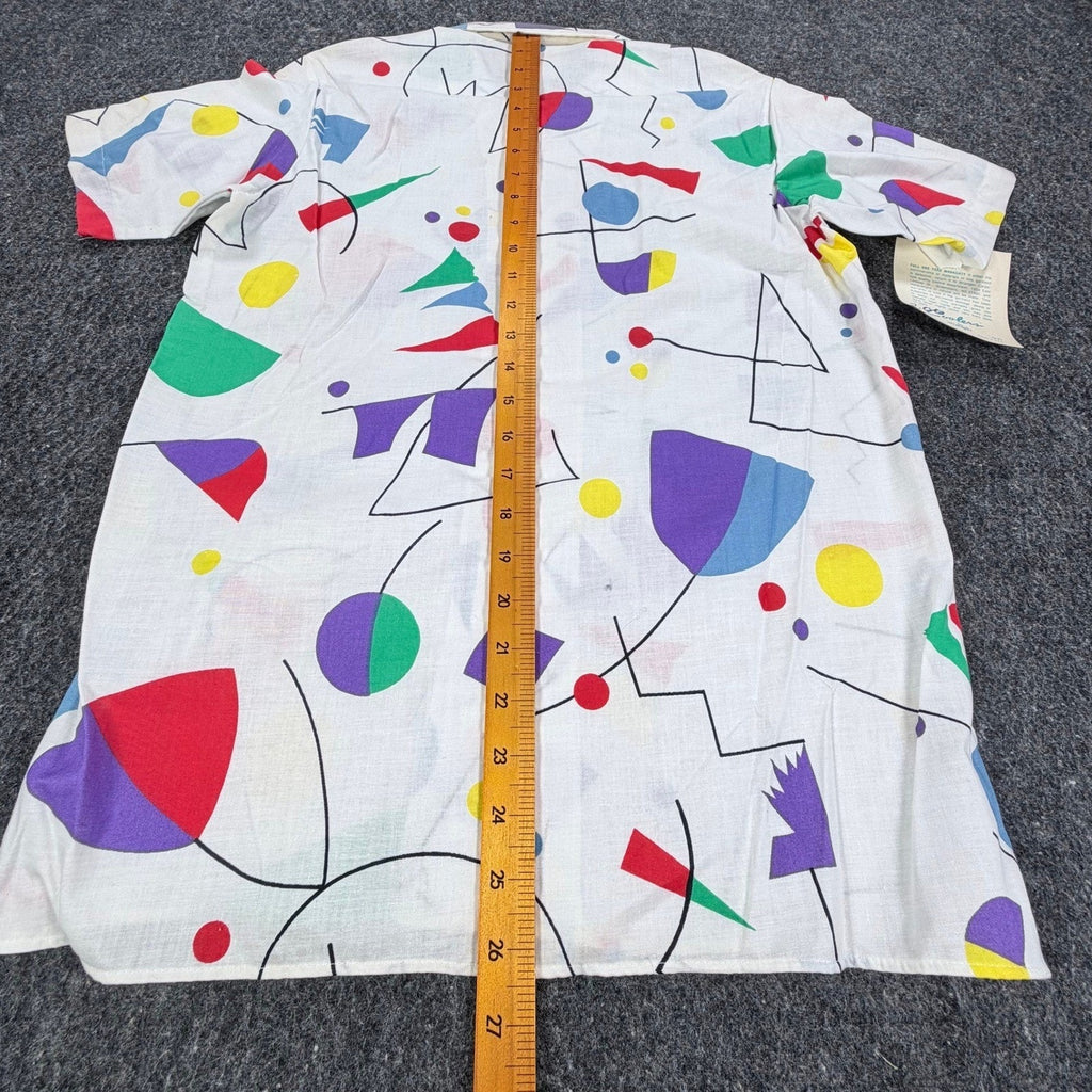 Wrangler Vintage 90s Geometric Shirt Boys Large White Cotton NWT - take2supply