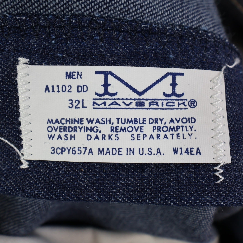 Maverick Vintage 70s Jeans Mens 32L Blue Cotton Denim Made in USA NOS NWT - take2supply