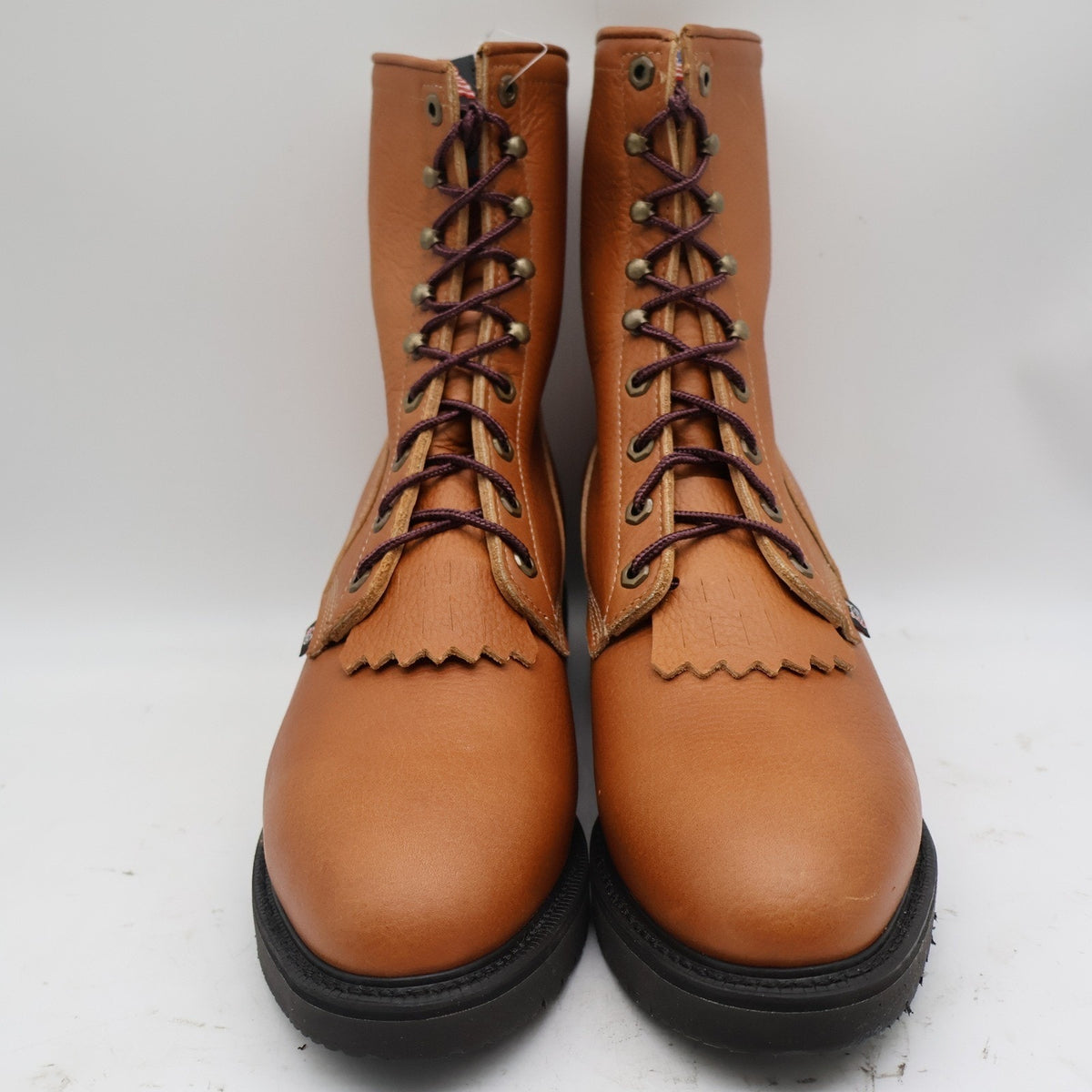 Justin Work Boots Mens 12 EE 8" Copper Caprice Leather USA Made 762 New