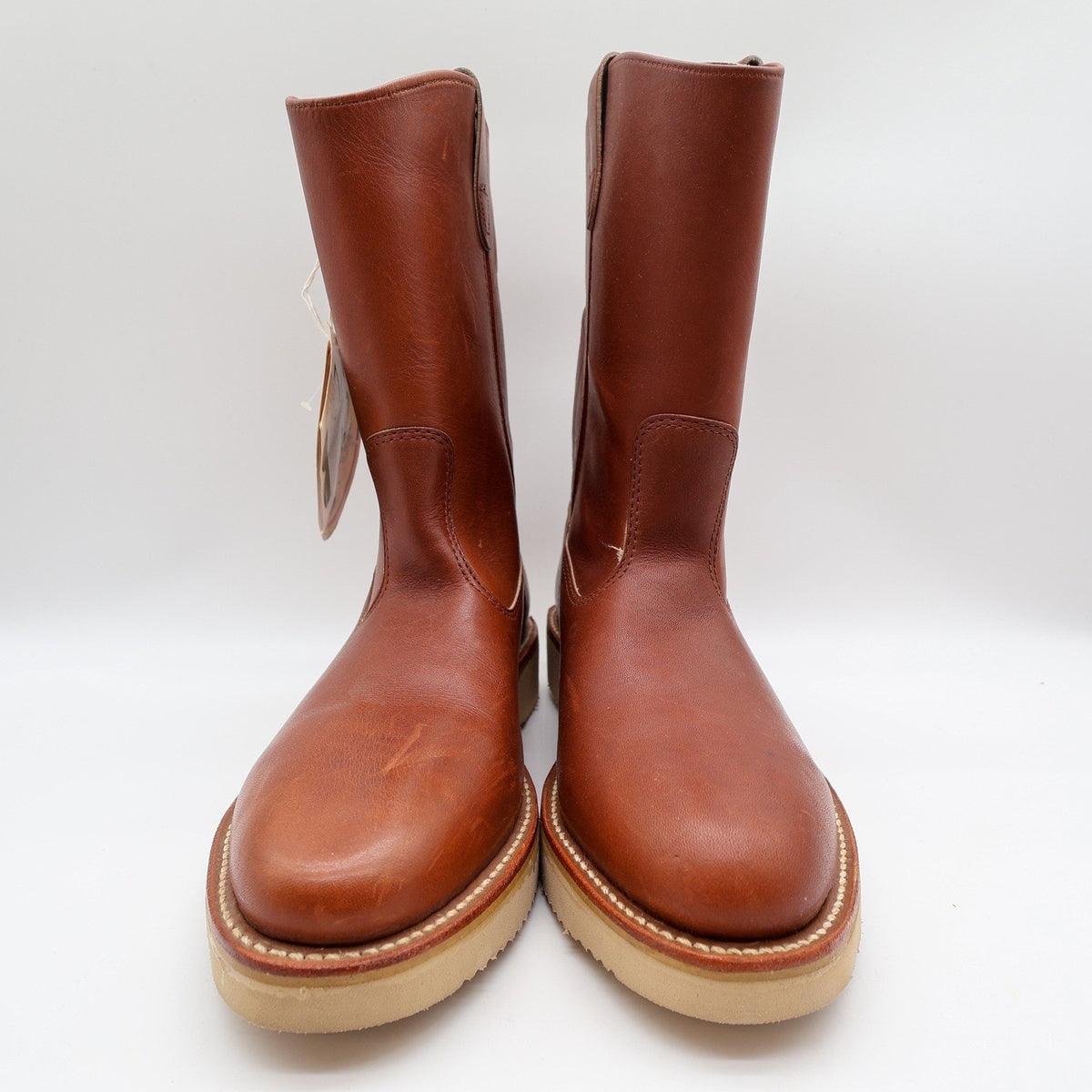 Double H Vintage 3711 Boots Mens 8.5D Brown Leather Wedge Sole NWT