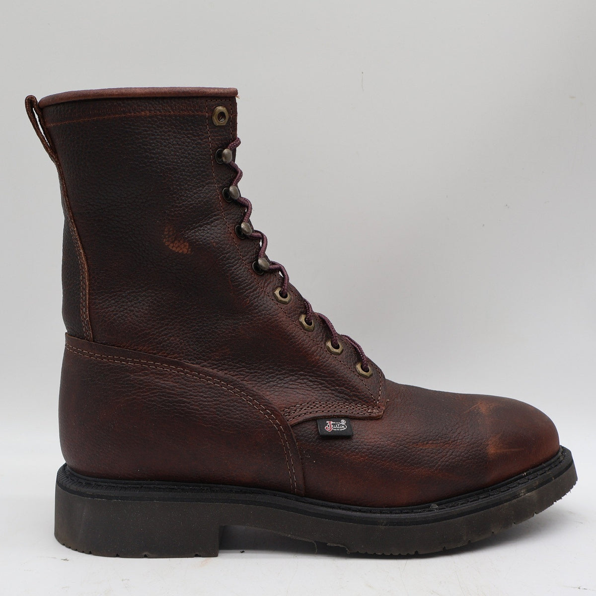 Justin Work Boots Mens 9.5 D 765 Briar Pitstop Steel Toe Leather USA Made NEW