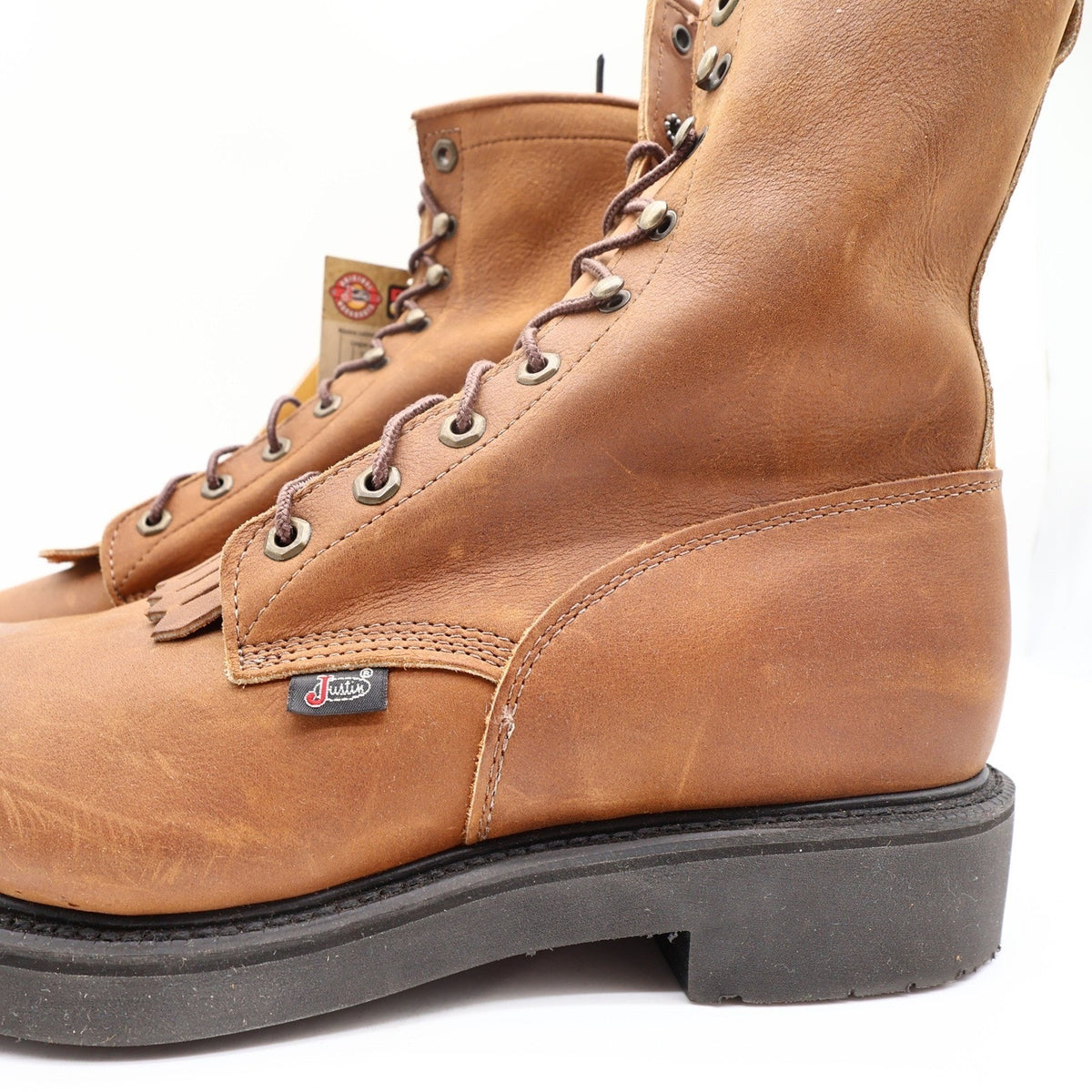 Justin Modern Work Boots Mens 11 D Aged Bark Leather Steel Toe 764 NWT Box